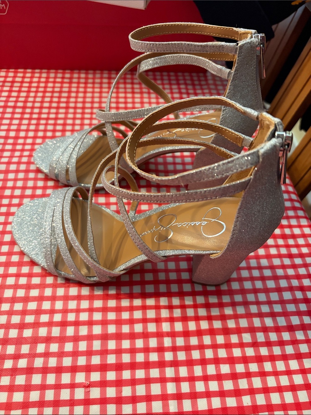 Jessica Simpson size 7m silver strap high heels - Picture 5 of 9